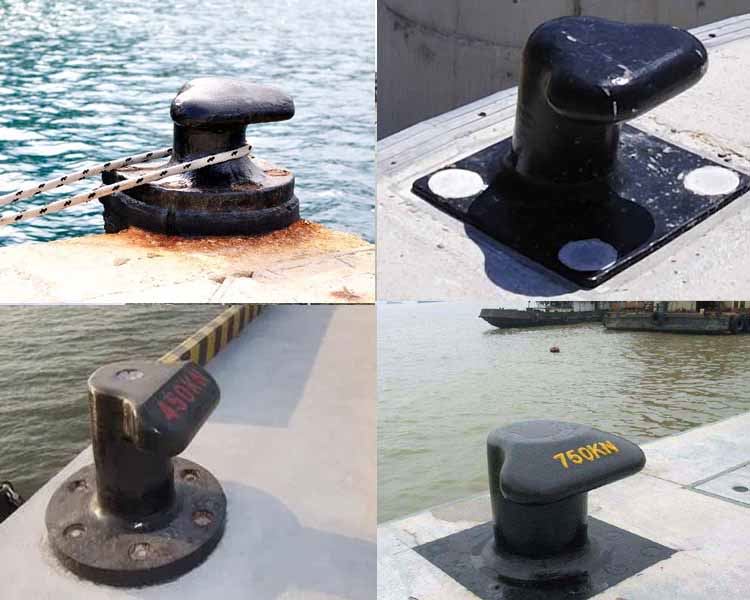 marine t head bollard at dock